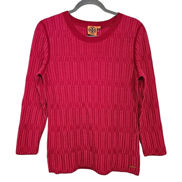 Tory Burch Knit Preppy Ribbed Sweater - Picture 1 of 6